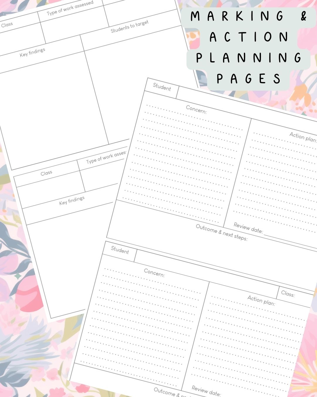 Ditsy Floral Discbound UK Teacher Planner