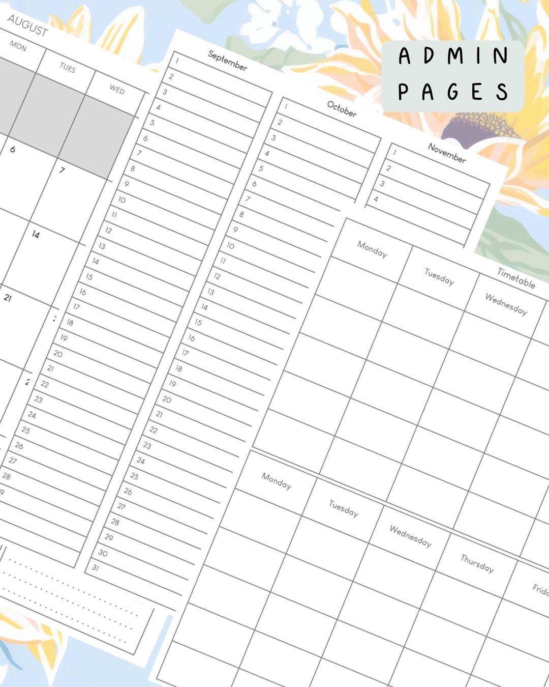 Sunflower Discbound UK Teacher Planner