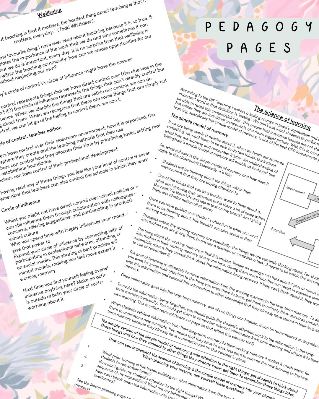 Ditsy Floral Discbound UK Teacher Planner