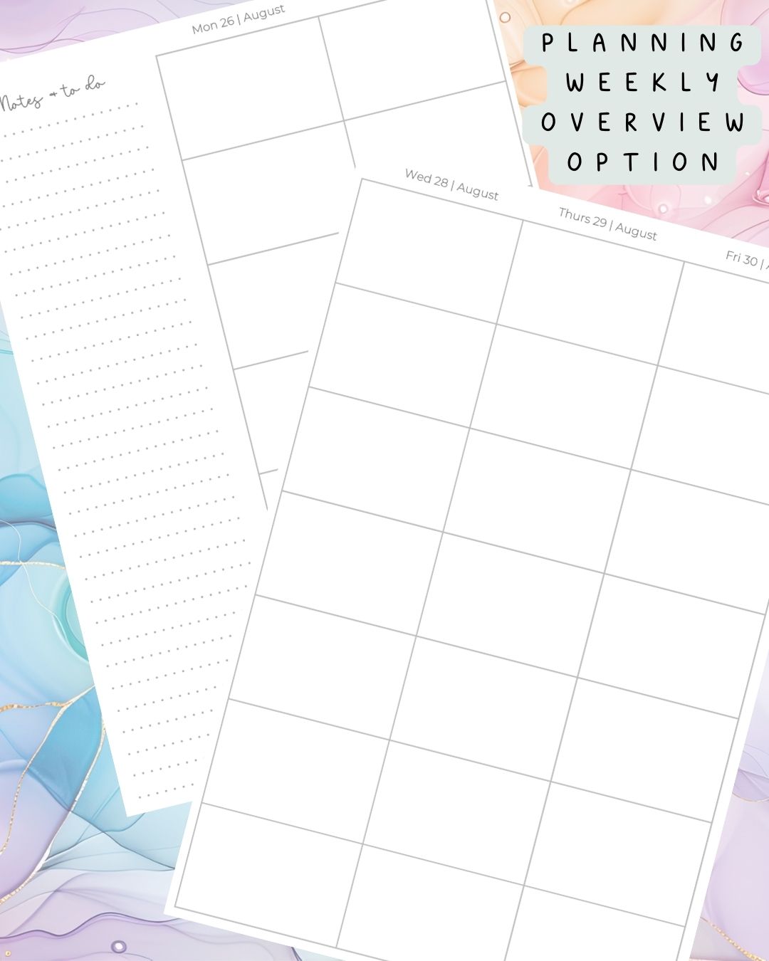 Purple Alcohol Ink Discbound UK Teacher Planner