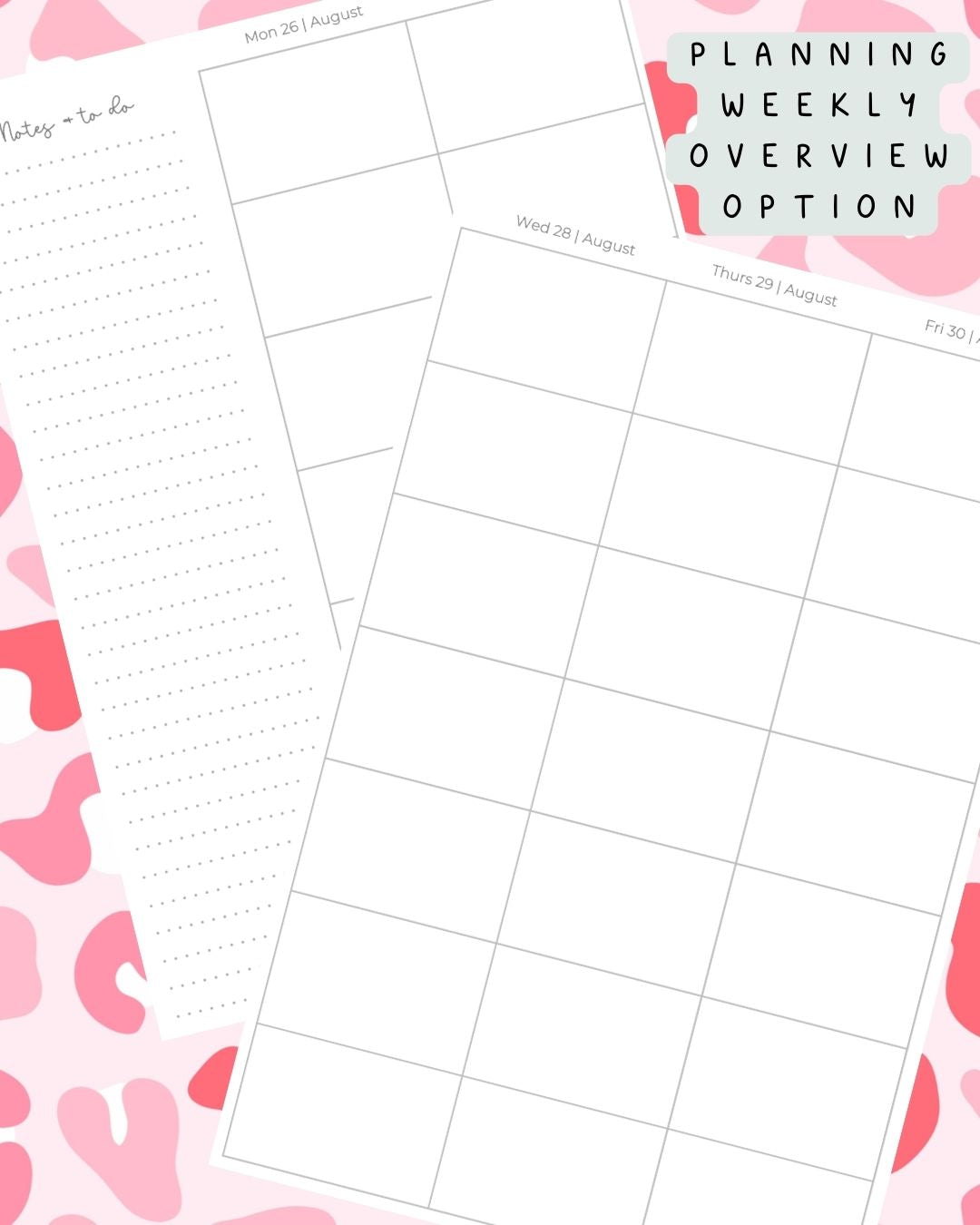 Leopard Pink Print Discbound UK Teacher Planner