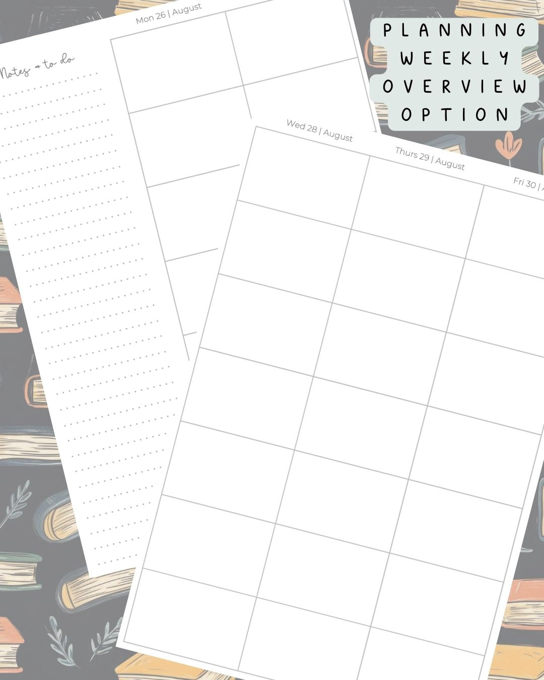 Dark Bookish Discbound UK Teacher Planner