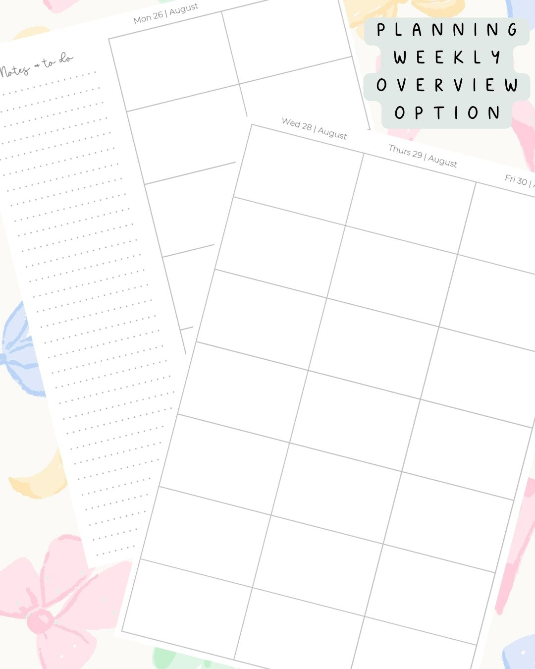 Pastel Bows Discbound UK Teacher Planner