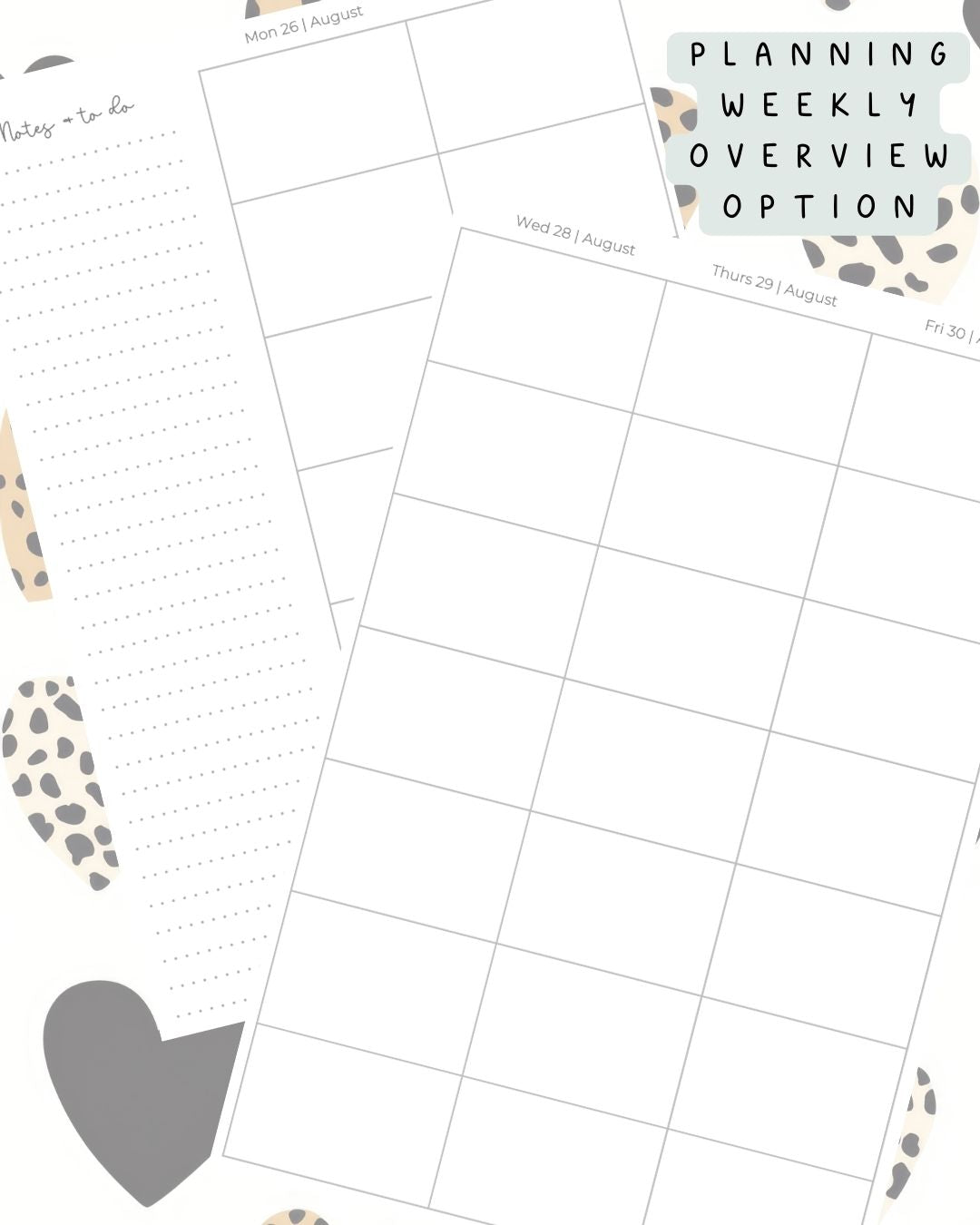 Leopard Print Discbound UK Teacher Planner