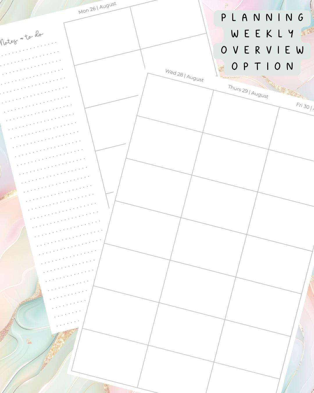 Pink and Mint Discbound UK Teacher Planner