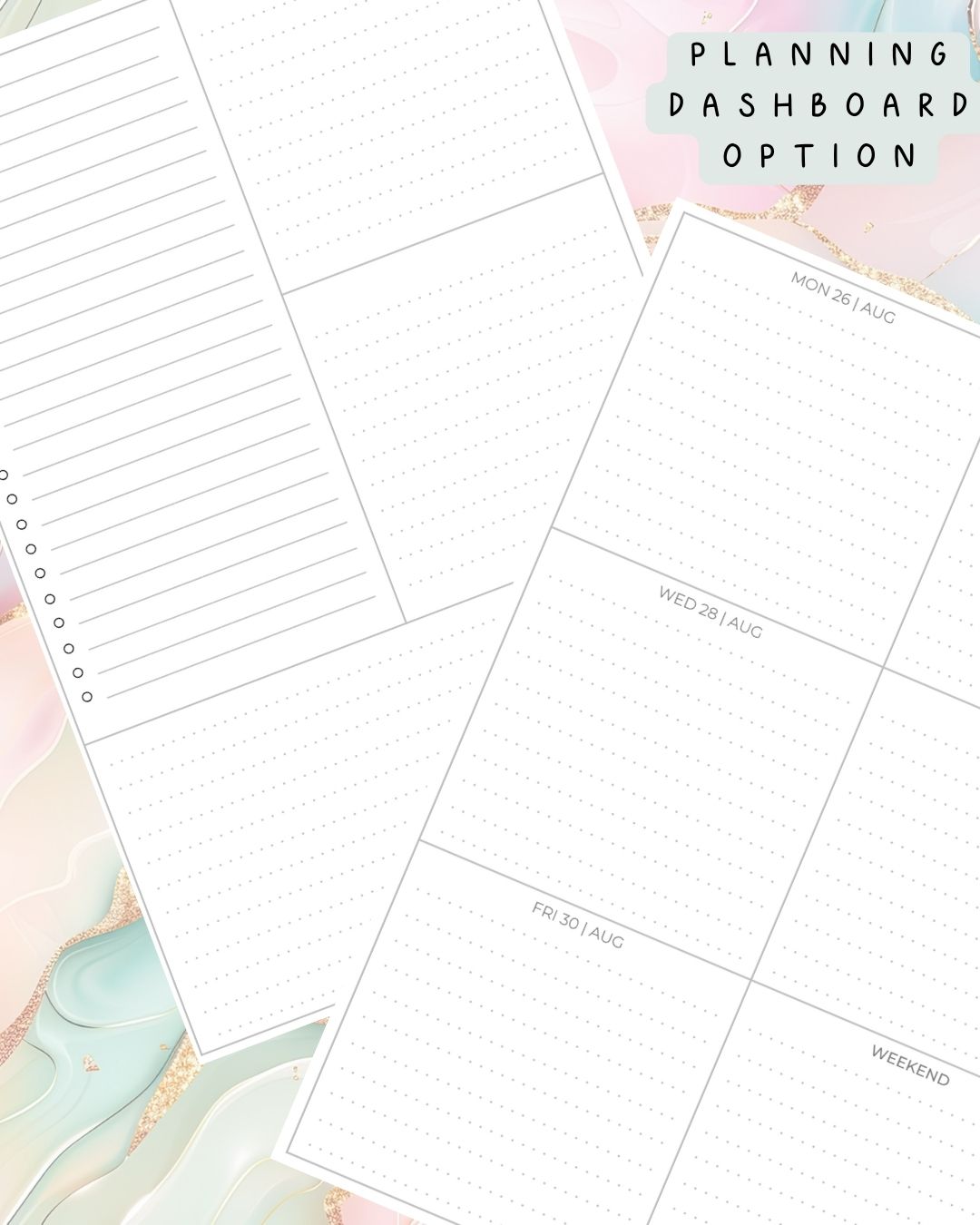 Pink and Mint Discbound UK Teacher Planner