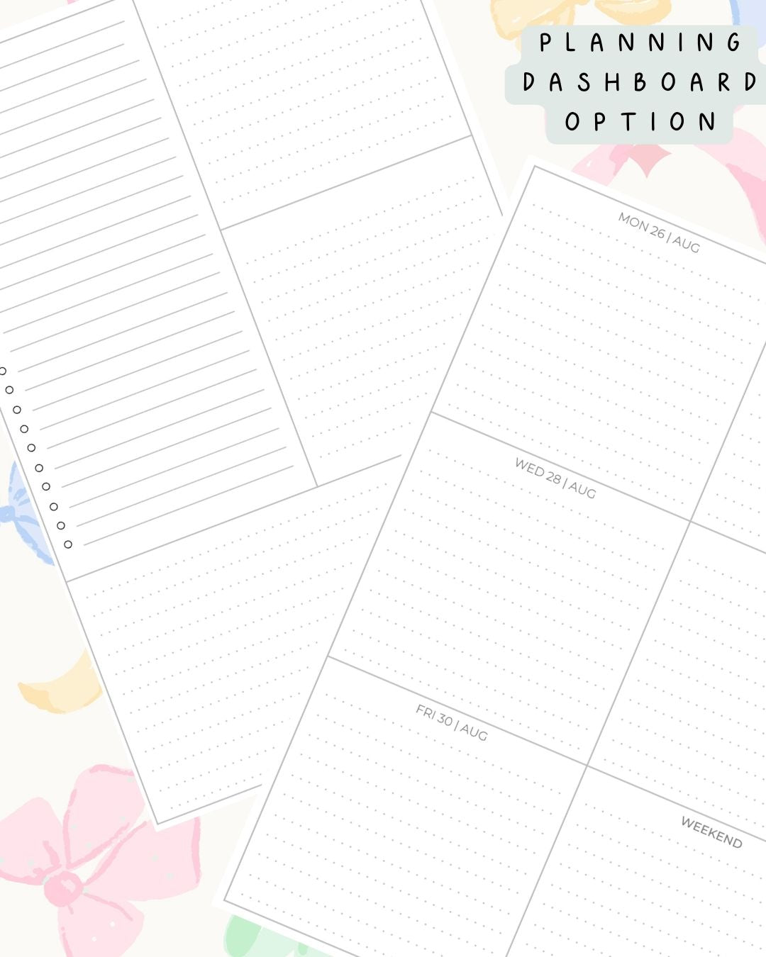 Pastel Bows Discbound UK Teacher Planner