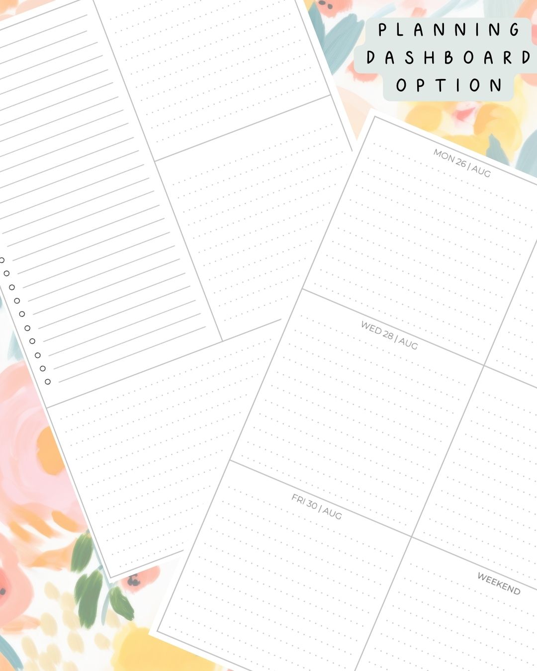 Summer Floral Discbound UK Teacher Planner