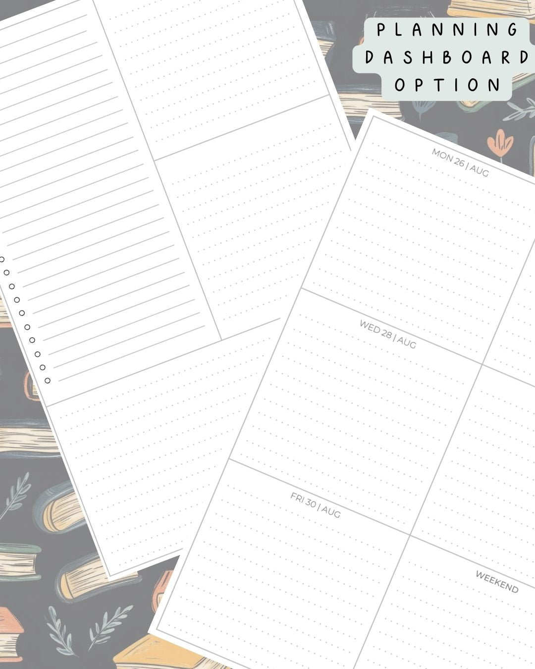 Dark Bookish Discbound UK Teacher Planner