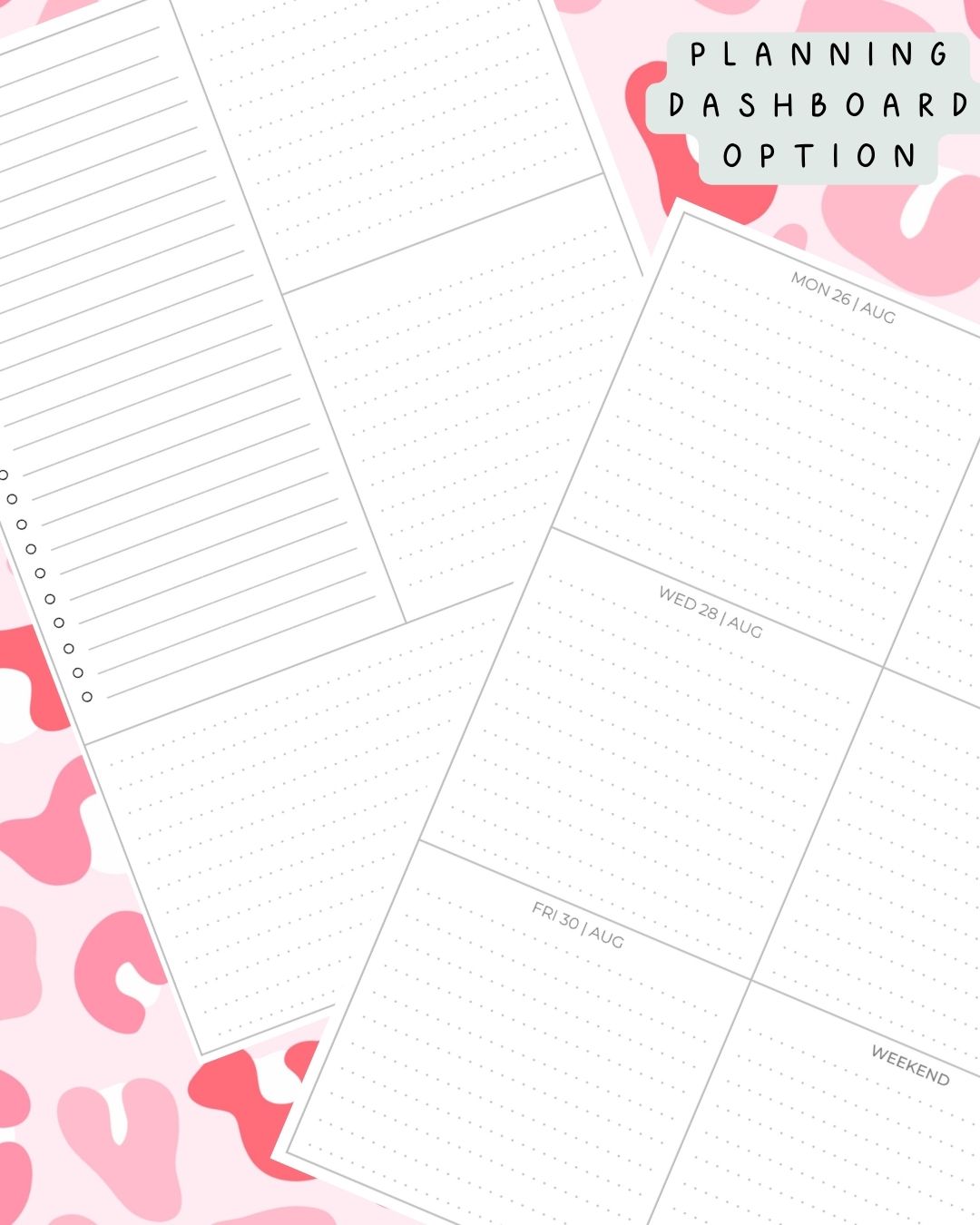Leopard Pink Print Discbound UK Teacher Planner