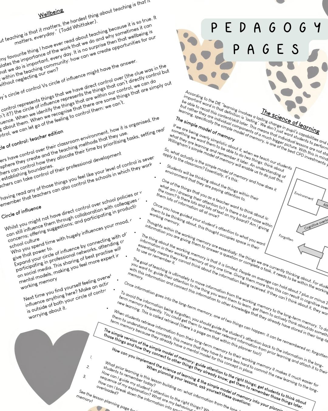 Leopard Print Discbound UK Teacher Planner