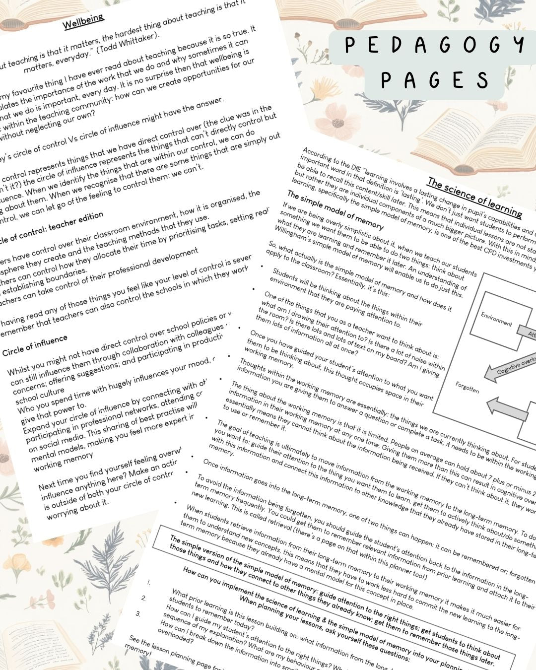 Light Bookish Discbound UK Teacher Planner