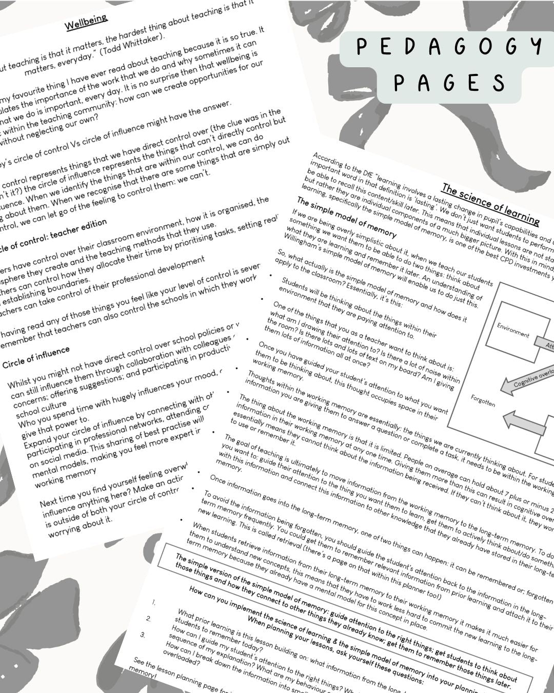 Black and White Bows Discbound UK Teacher Planner