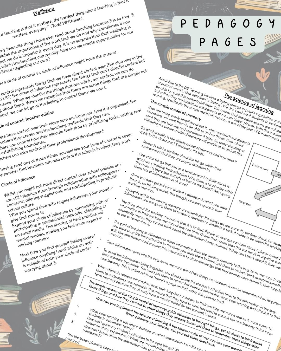 Dark Bookish Discbound UK Teacher Planner