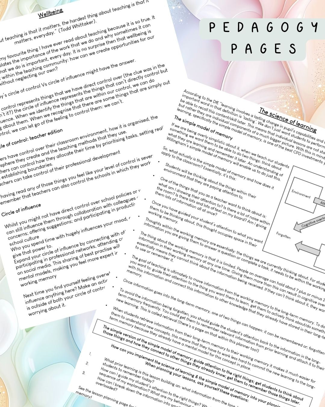 Pastel Paint Discbound UK Teacher Planner
