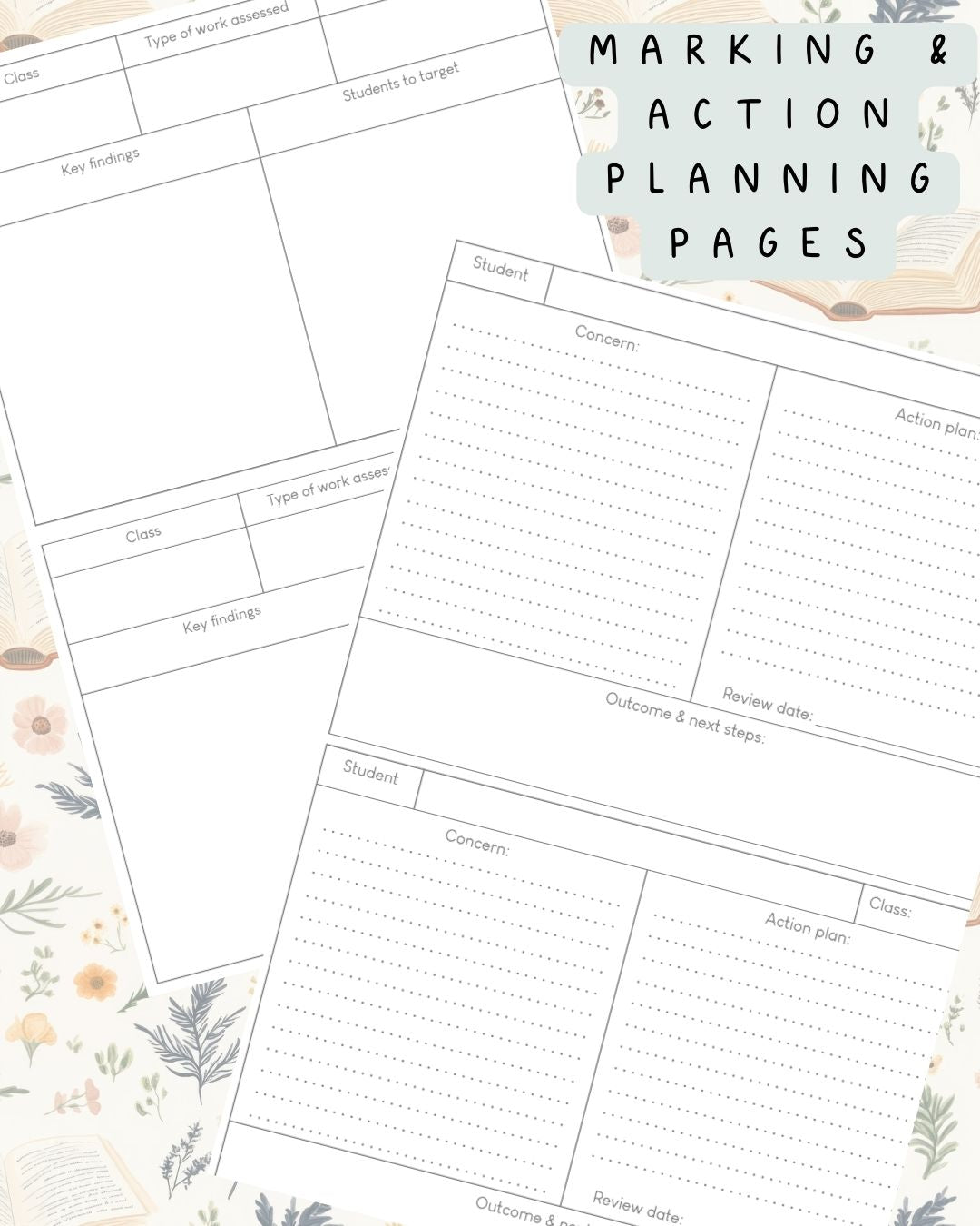 Light Bookish Discbound UK Teacher Planner