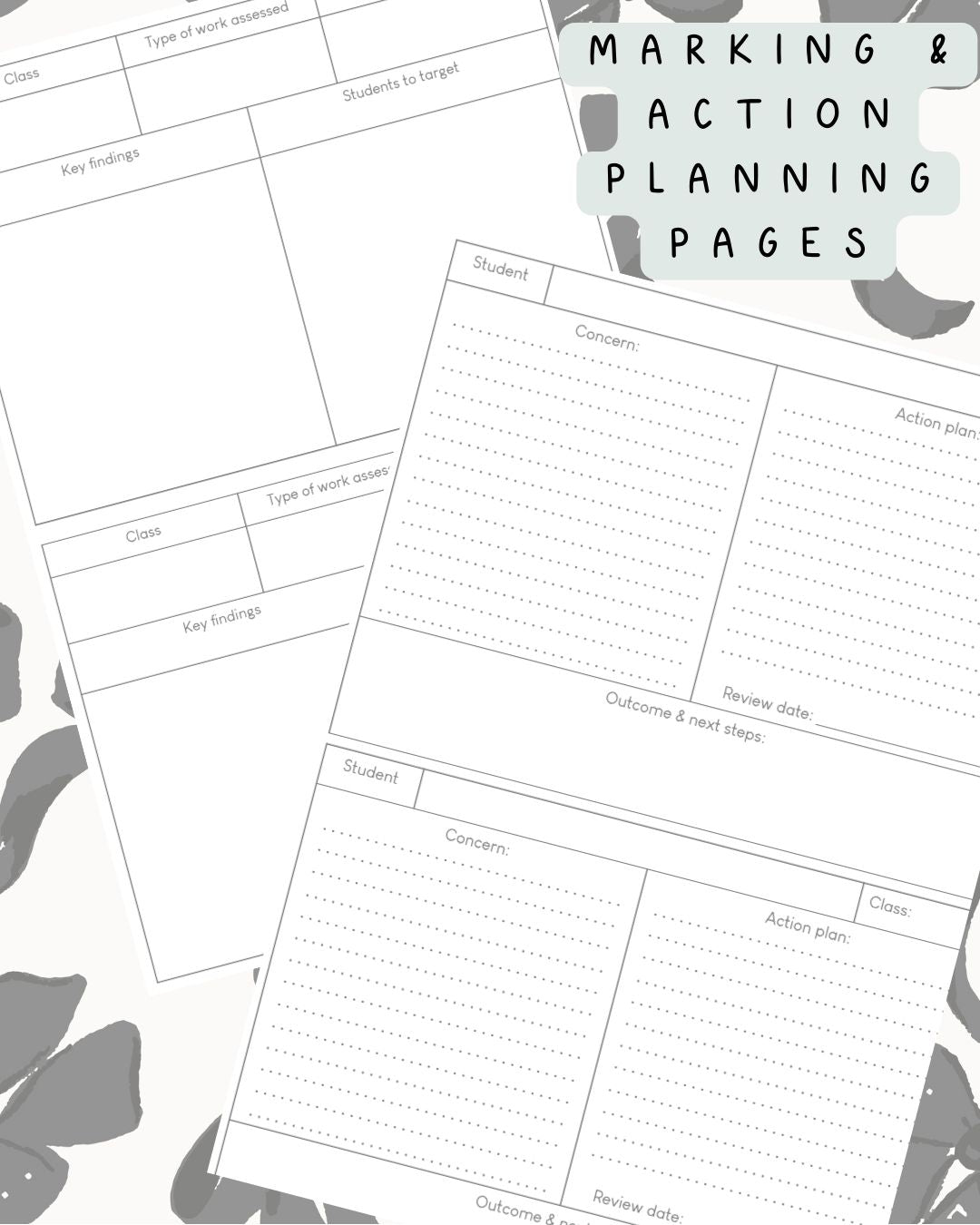Black and White Bows Discbound UK Teacher Planner