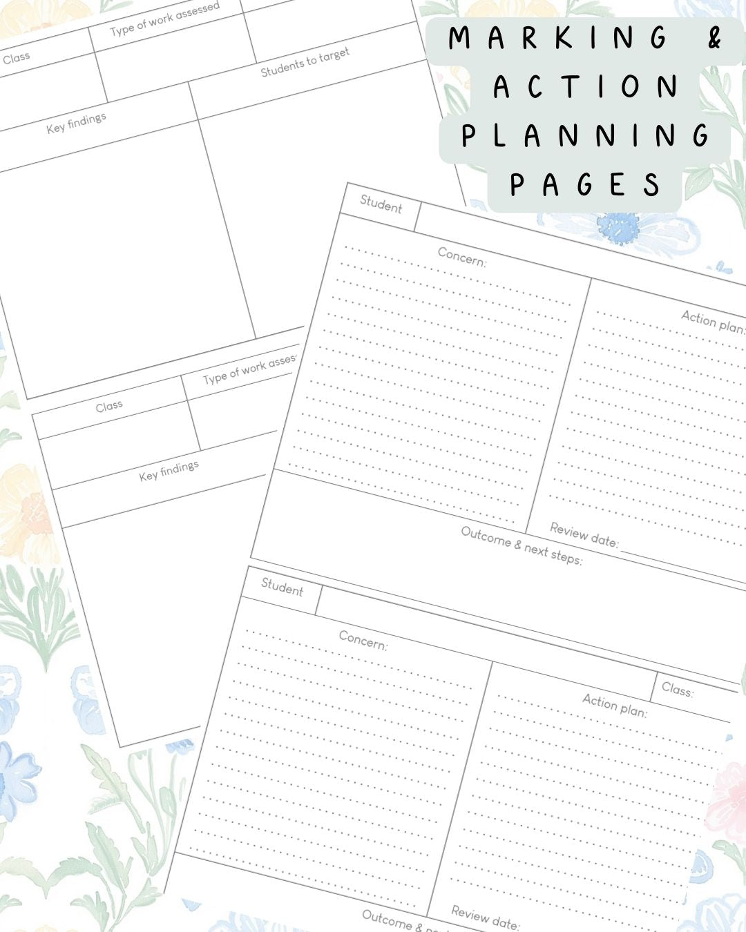 Wildflower Pastel Discbound UK Teacher Planner