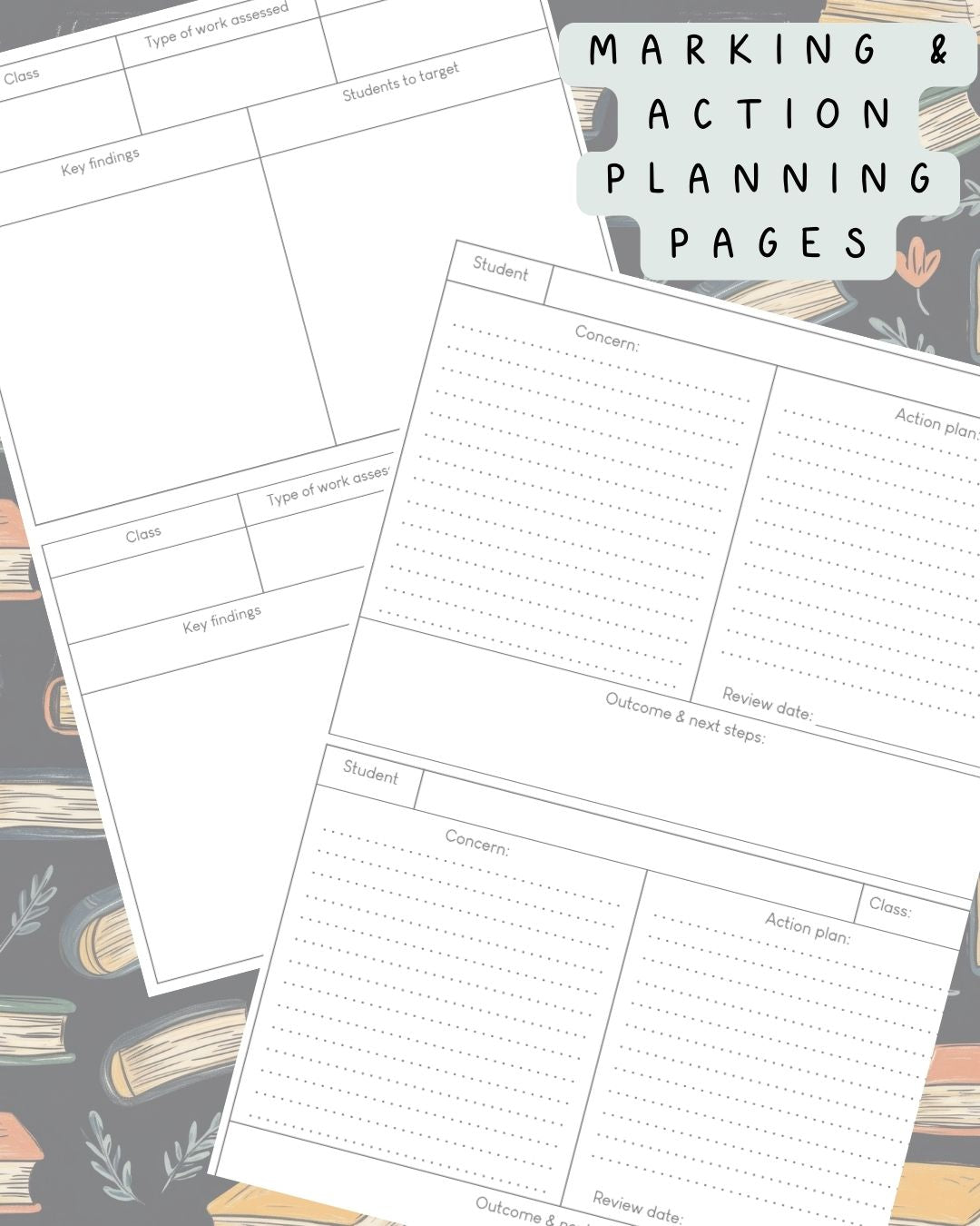 Dark Bookish Discbound UK Teacher Planner