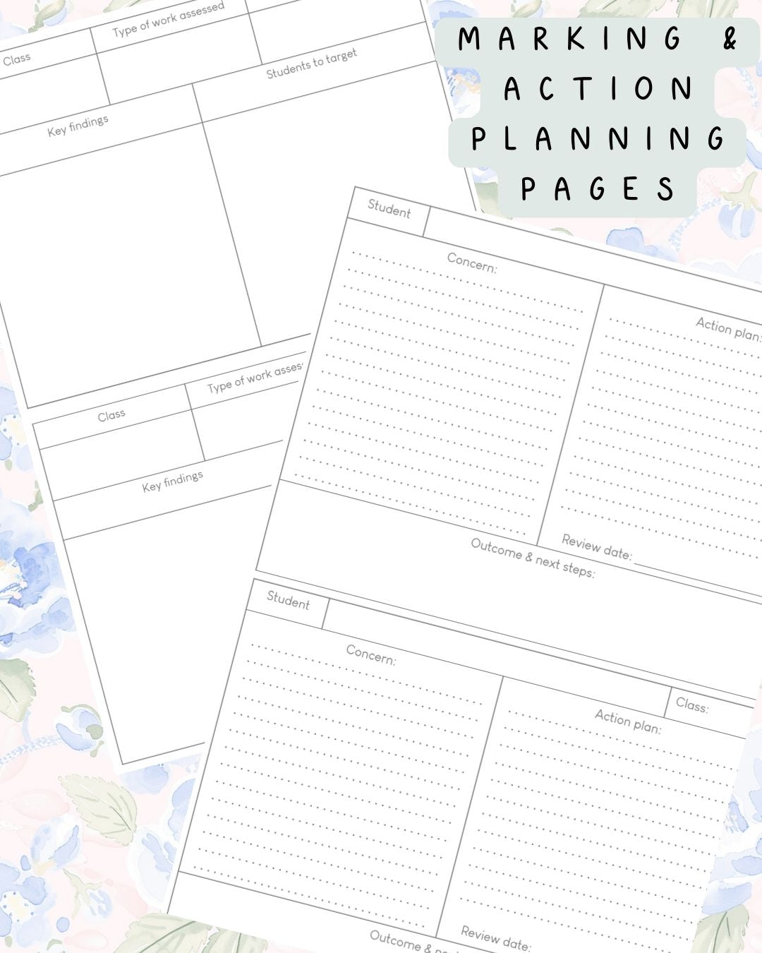 Blue Peony Discbound UK Teacher Planner
