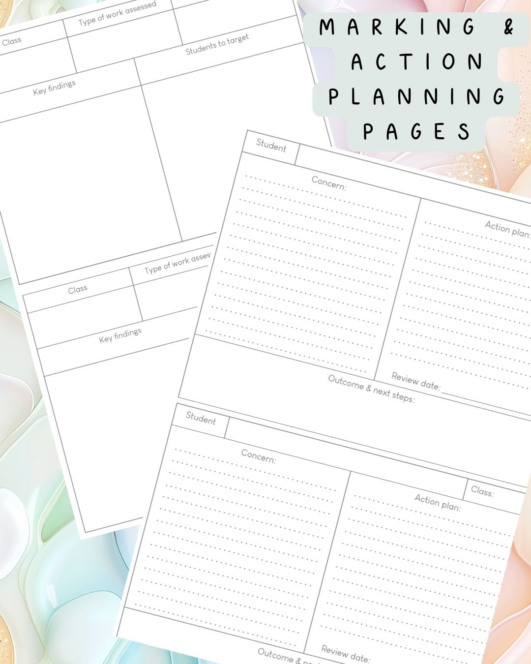 Pastel Paint Discbound UK Teacher Planner