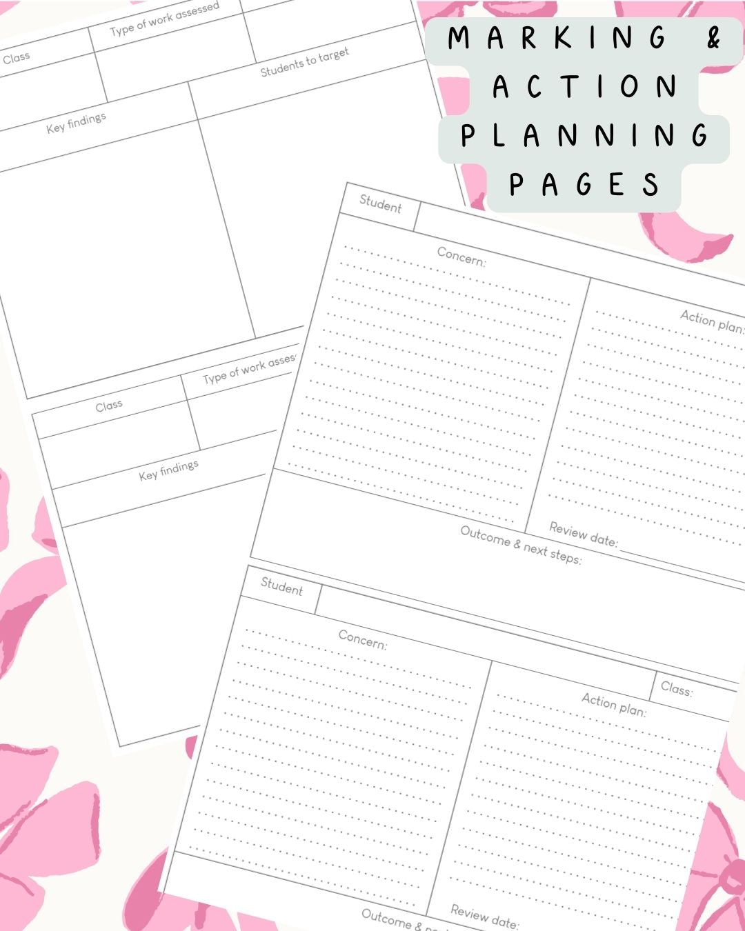 Pink Bows Discbound UK Teacher Planner