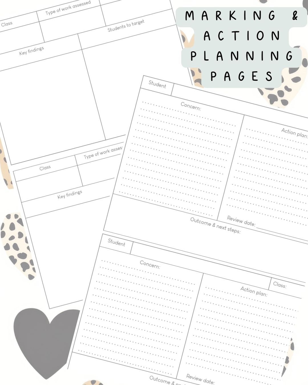 Leopard Print Discbound UK Teacher Planner