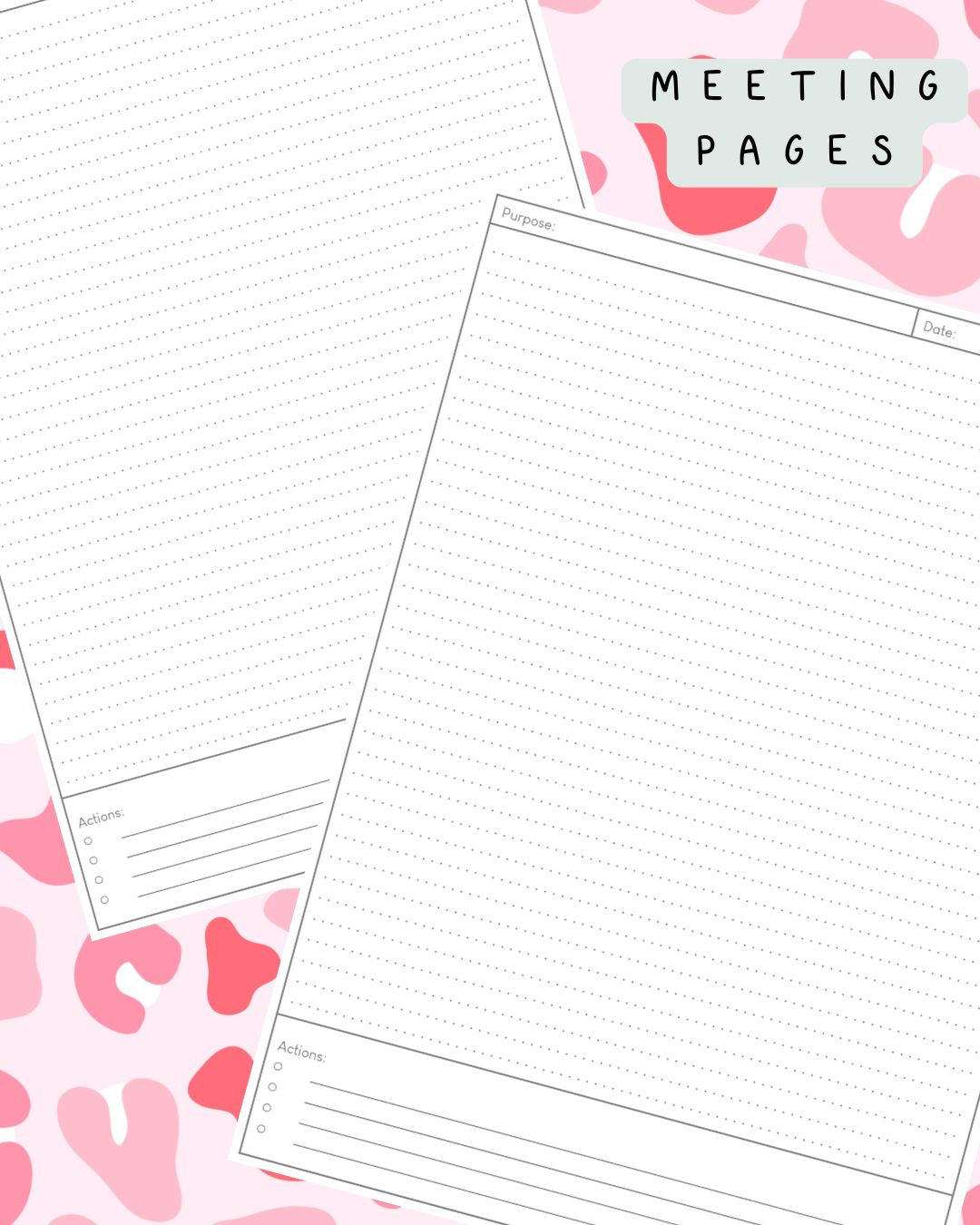 Leopard Pink Print Discbound UK Teacher Planner