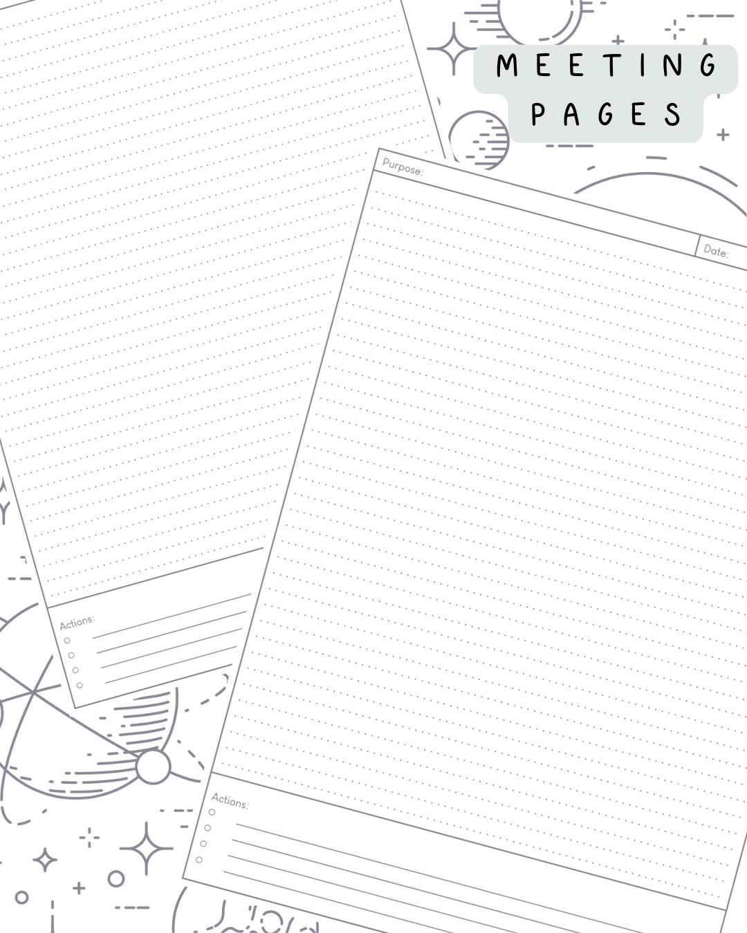 Space (Black and White) Discbound UK Teacher Planner