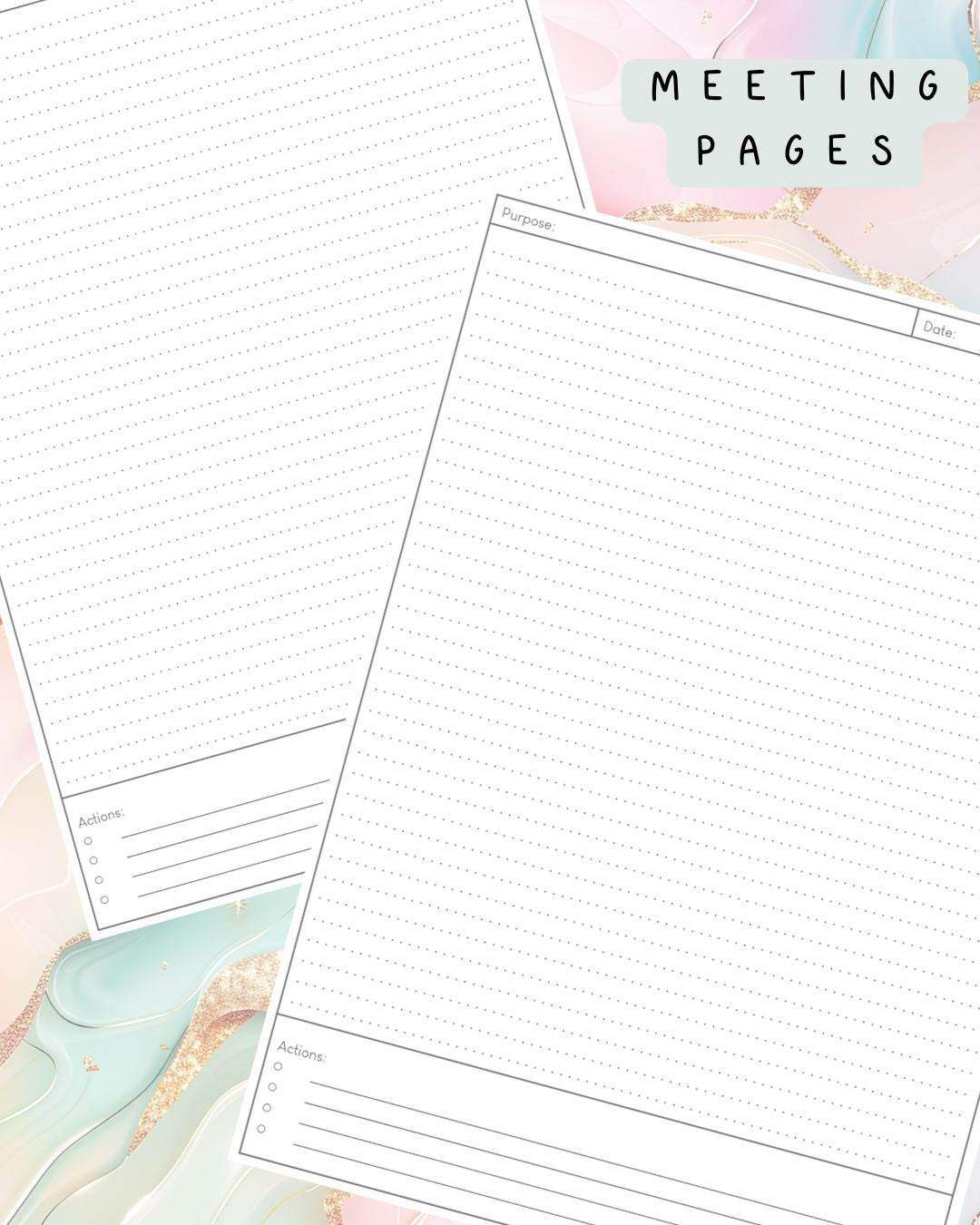 Pink and Mint Discbound UK Teacher Planner