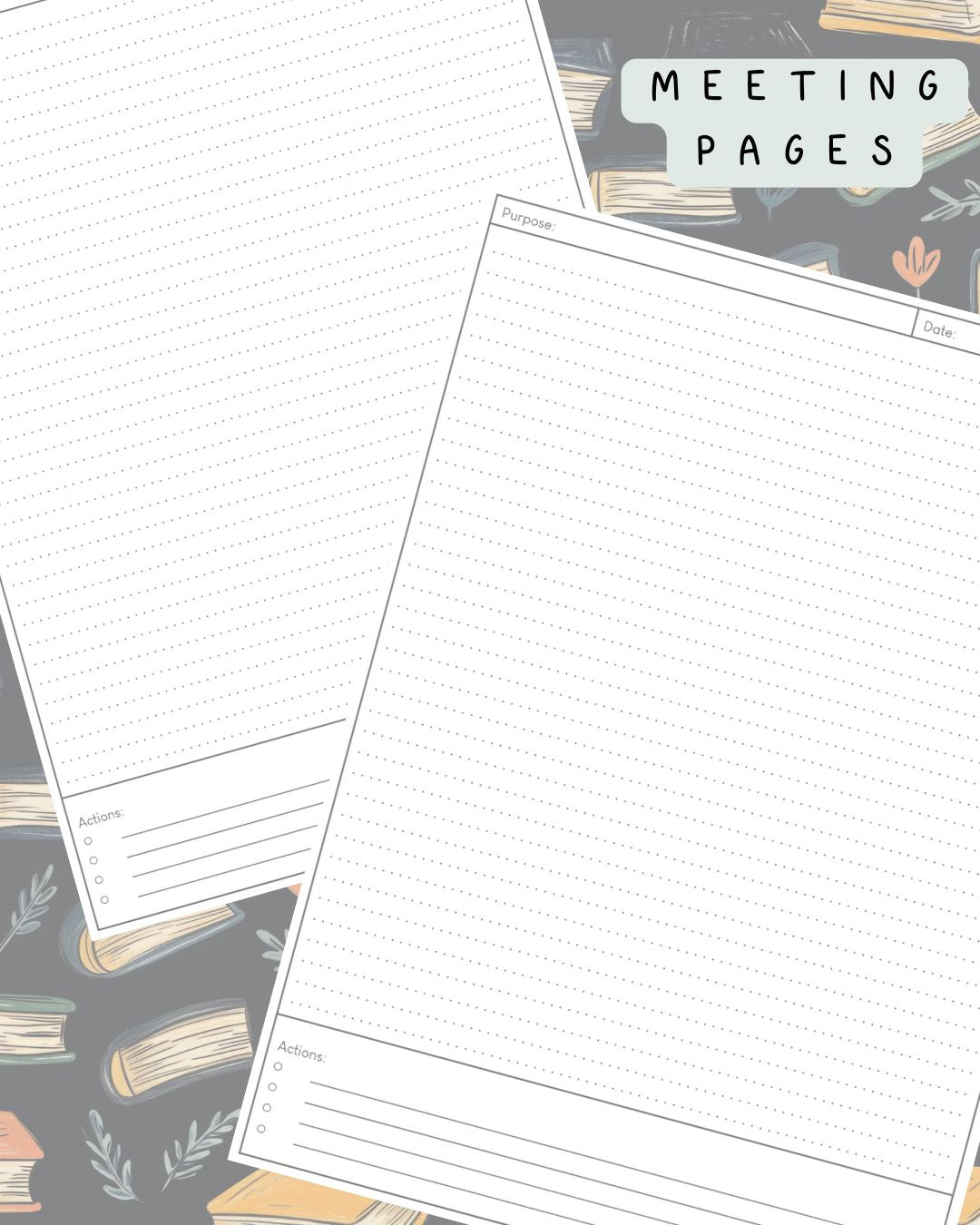 Dark Bookish Discbound UK Teacher Planner