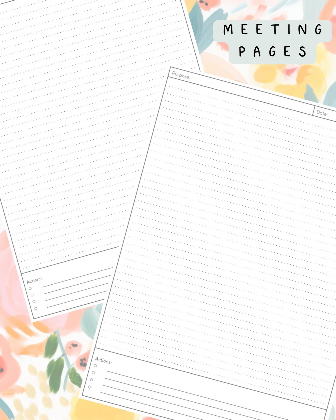 Summer Floral Discbound UK Teacher Planner