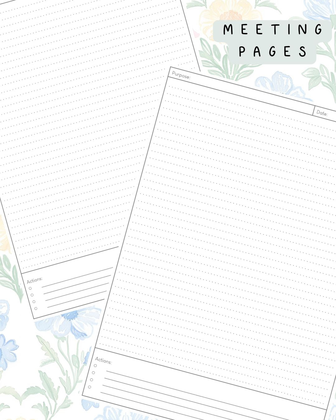 Wildflower Pastel Discbound UK Teacher Planner