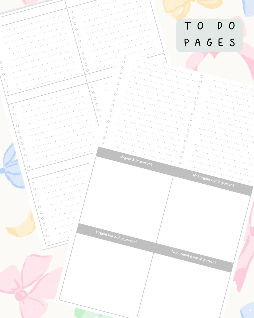 Pastel Bows Discbound UK Teacher Planner