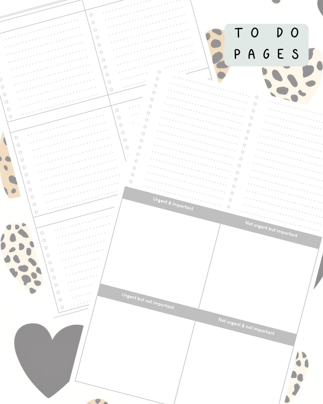 Leopard Print Discbound UK Teacher Planner