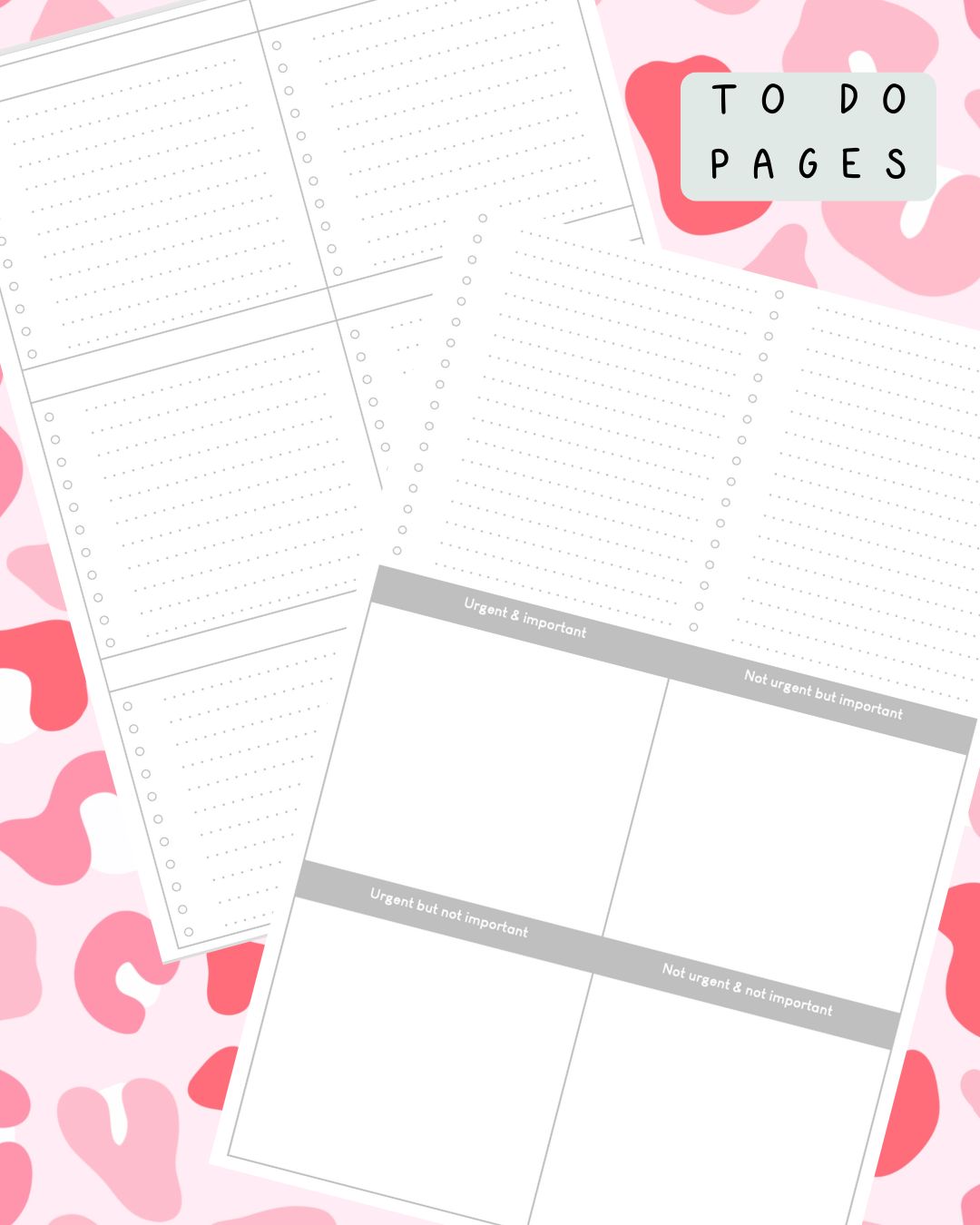 Leopard Pink Print Discbound UK Teacher Planner
