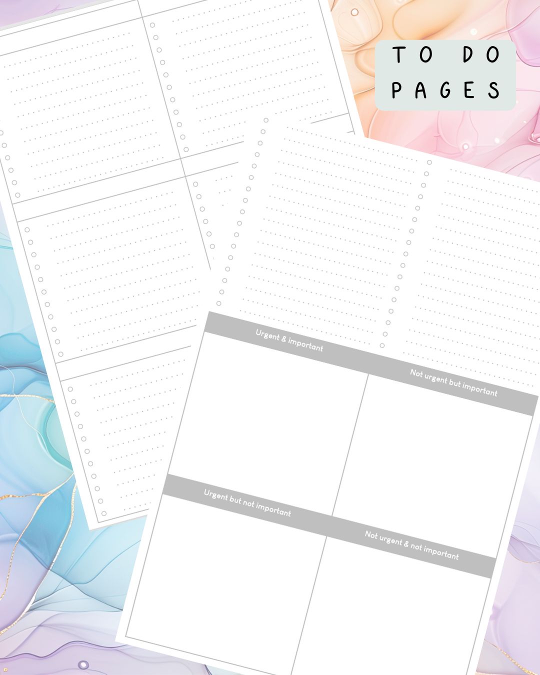 Purple Alcohol Ink Discbound UK Teacher Planner