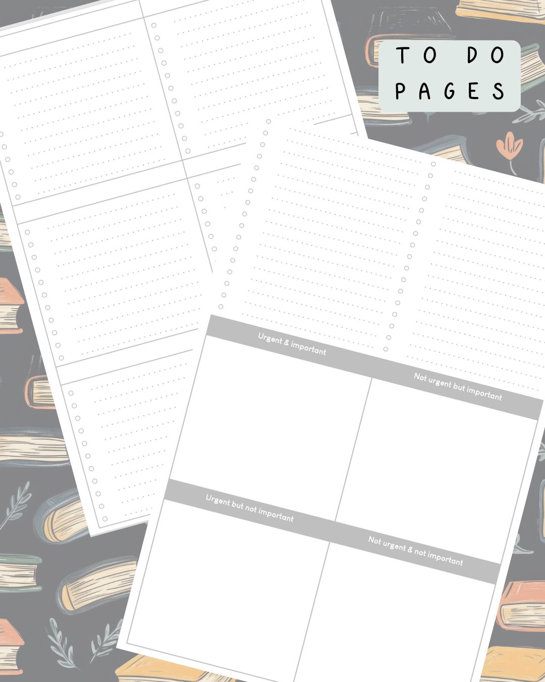 Dark Bookish Discbound UK Teacher Planner