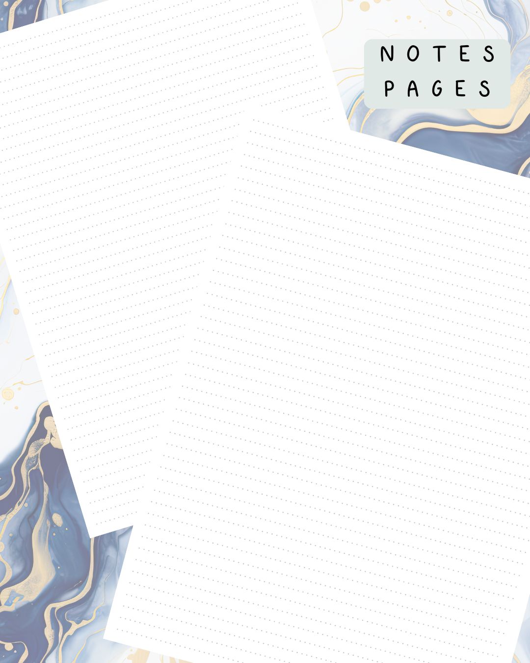 Blue & White Alcohol Ink Discbound UK Teacher Planner