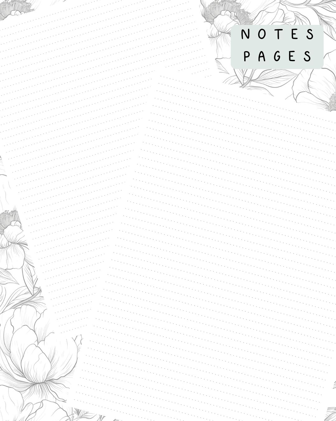 Black and White Floral Discbound UK Teacher Planner