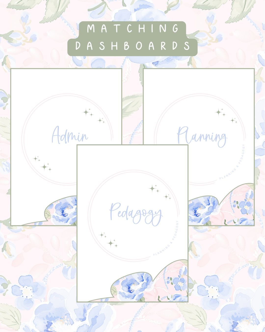 Blue Peony Discbound UK Teacher Planner