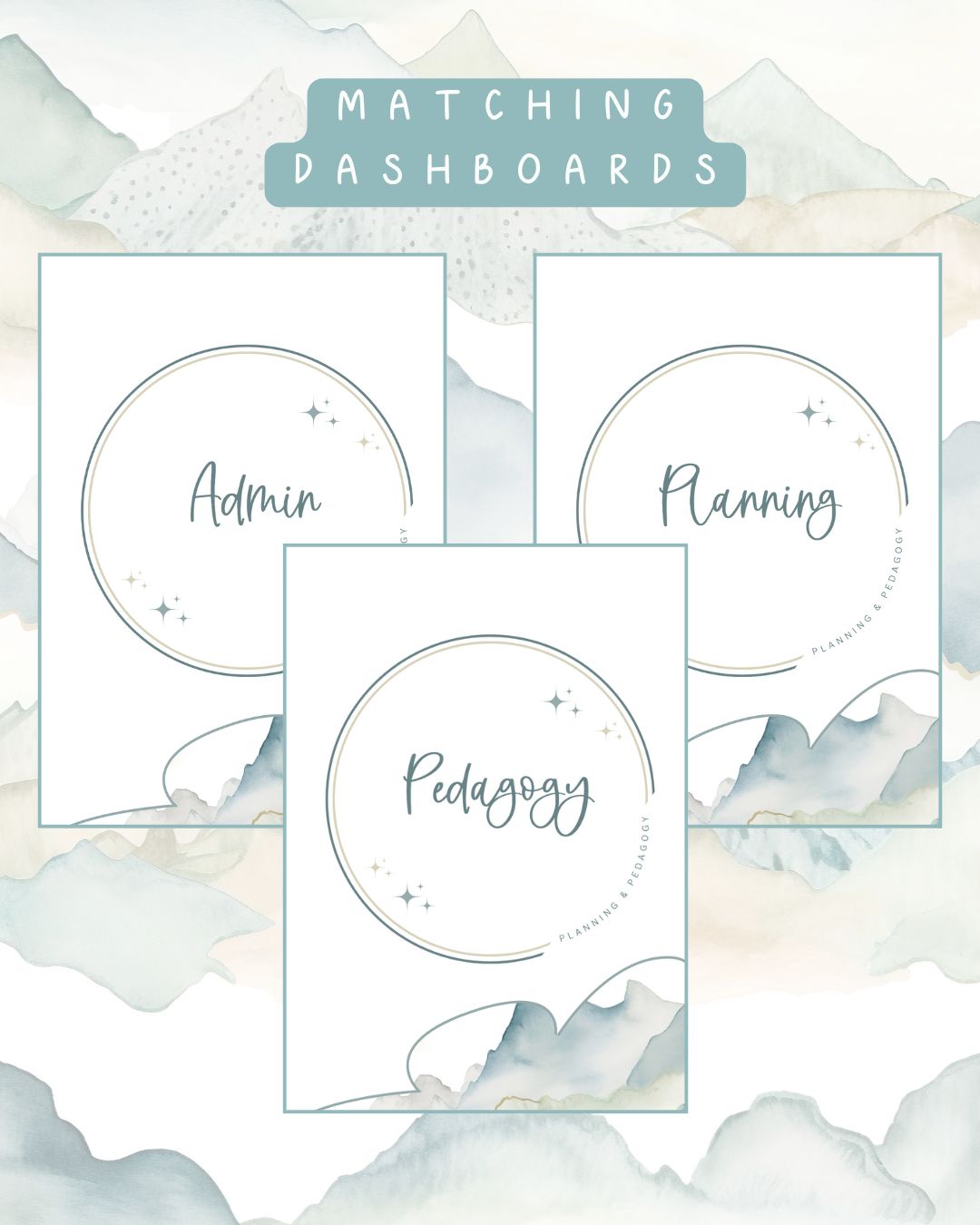 Calm Mountain Discbound UK Teacher Planner