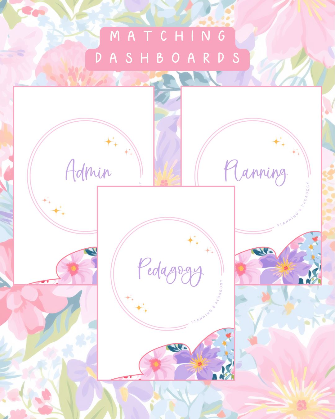 Ditsy Floral Discbound UK Teacher Planner