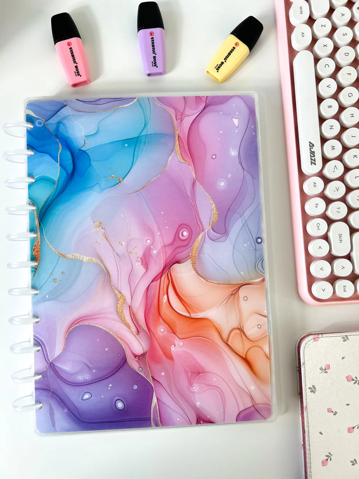 Purple Alcohol Ink Discbound UK Teacher Planner