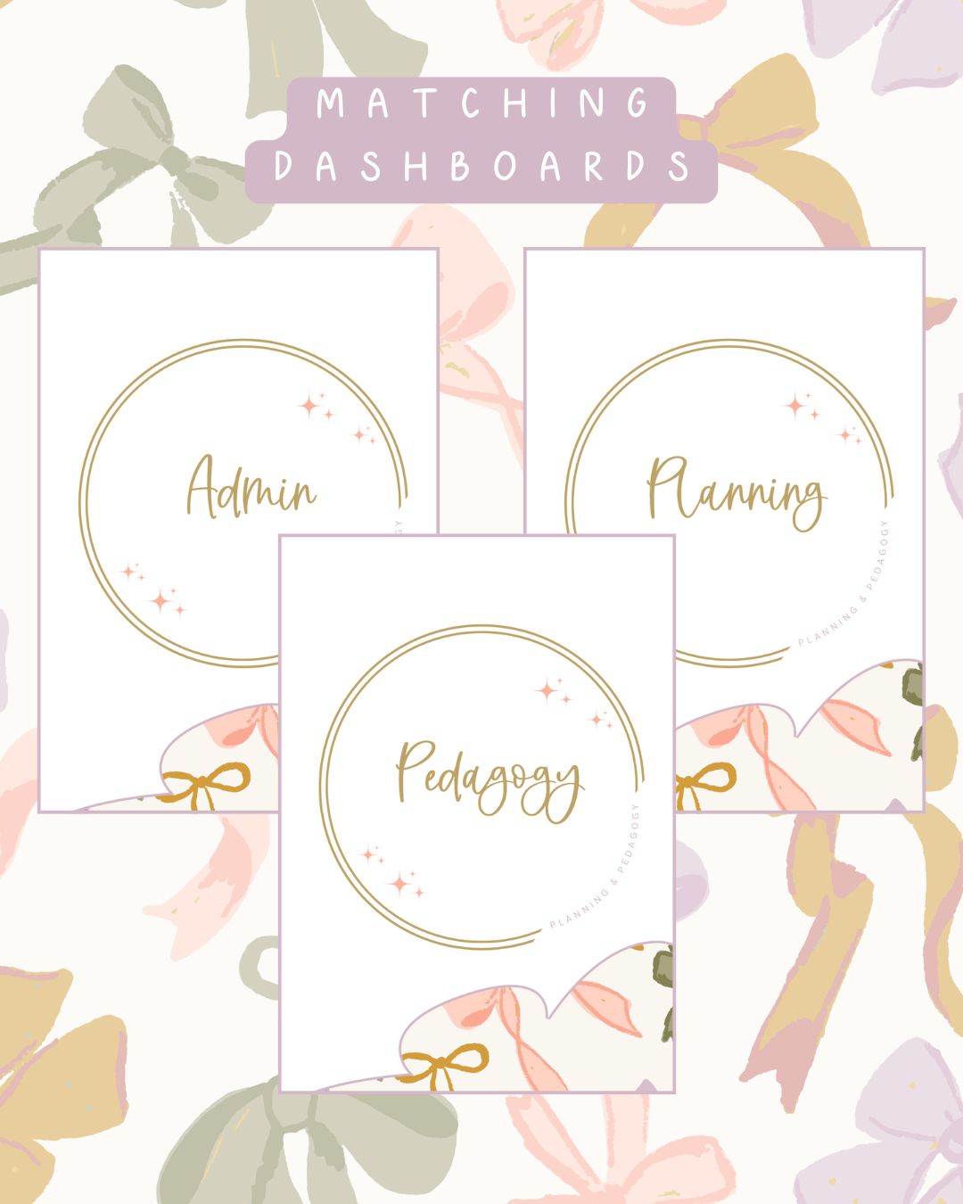 Neutral Bows Discbound UK Teacher Planner
