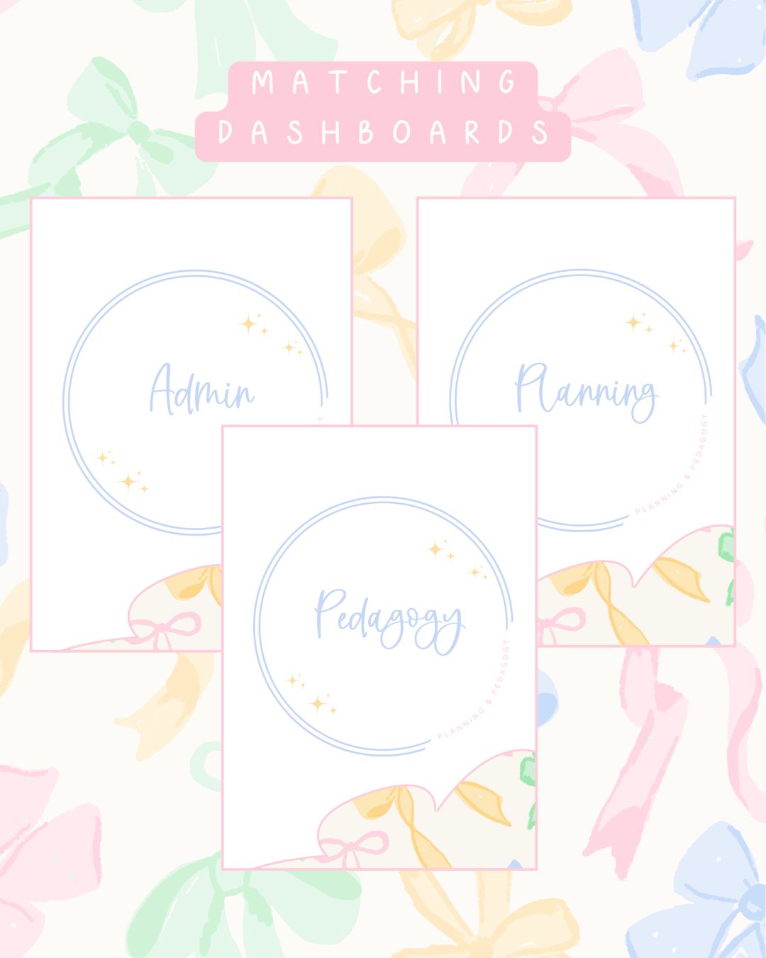 Pastel Bows Discbound UK Teacher Planner
