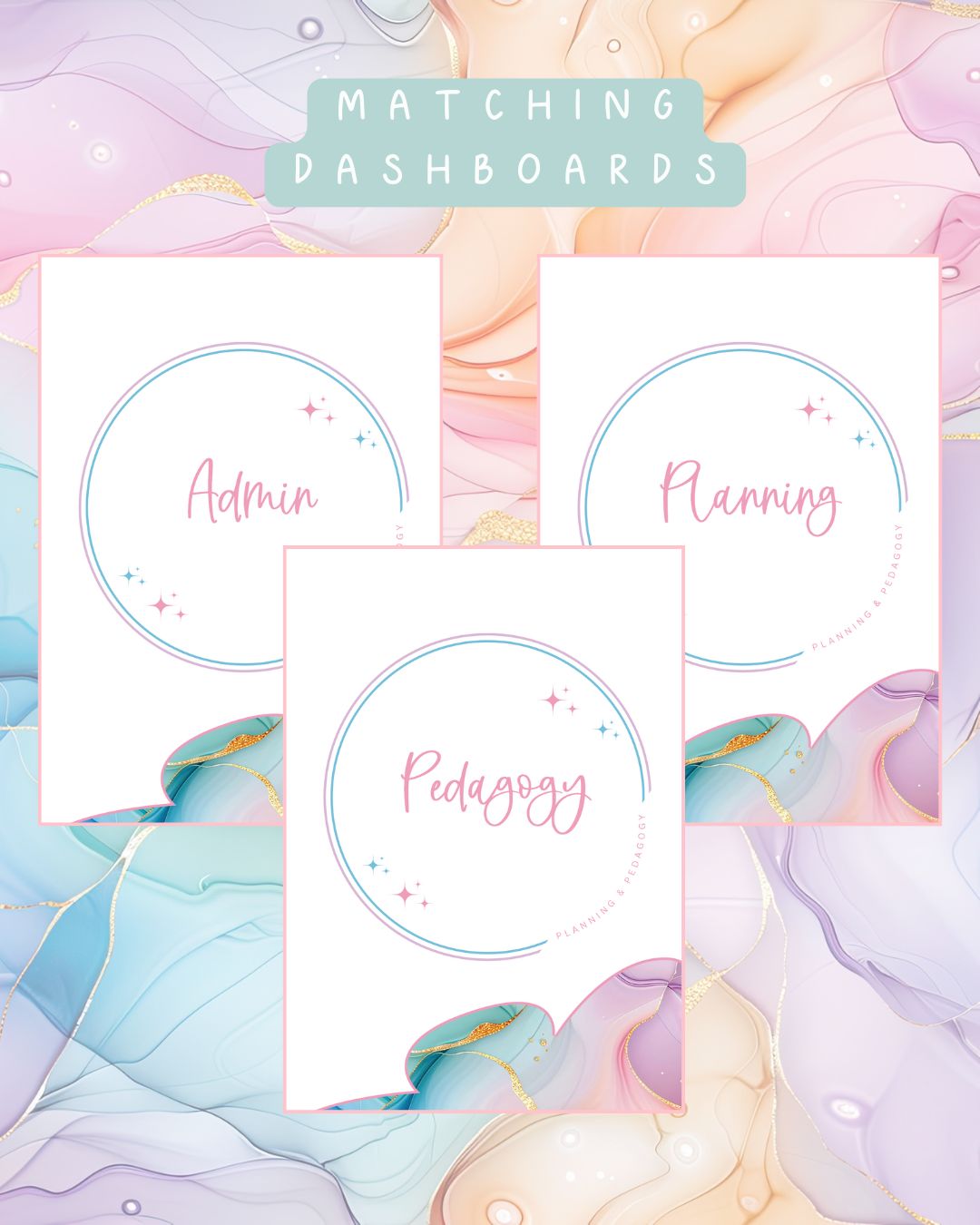 Purple Alcohol Ink Discbound UK Teacher Planner