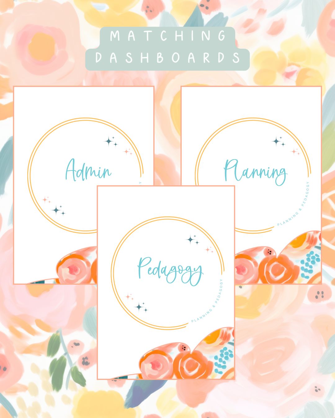 Summer Floral Discbound UK Teacher Planner