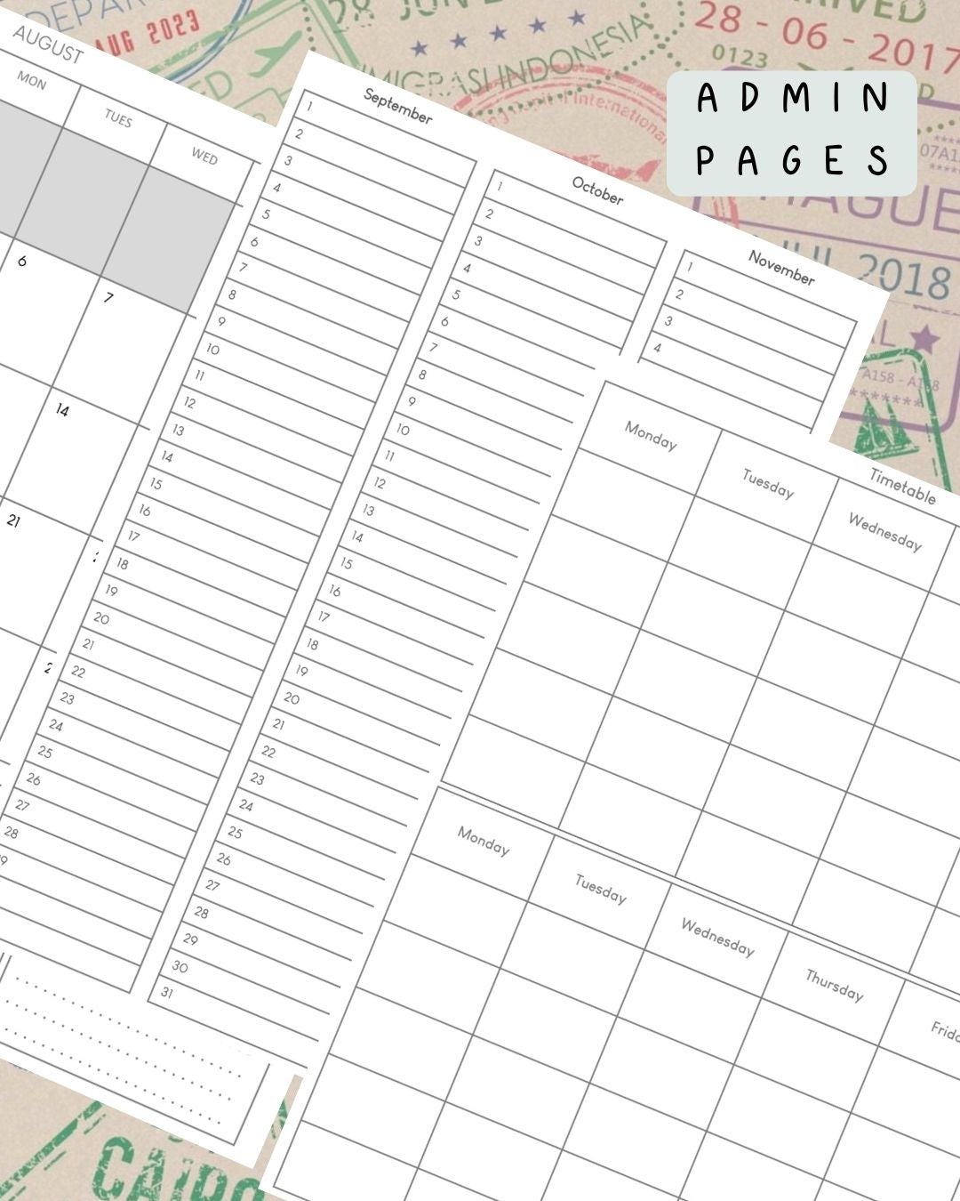 Passport Stamp Discbound UK Teacher Planner (2026-27)