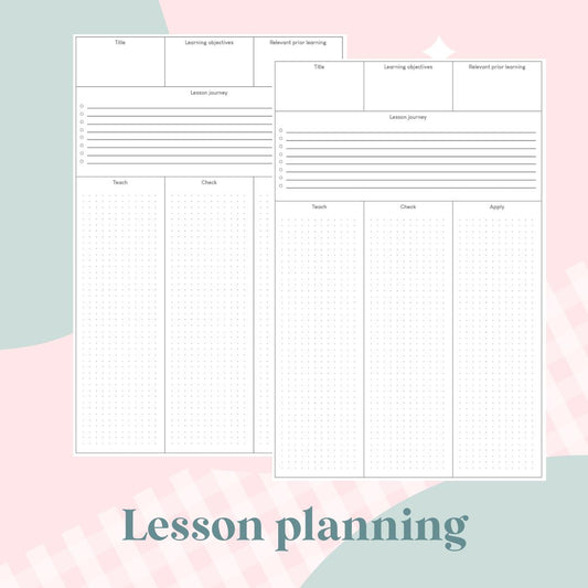 Lesson Planning Inserts